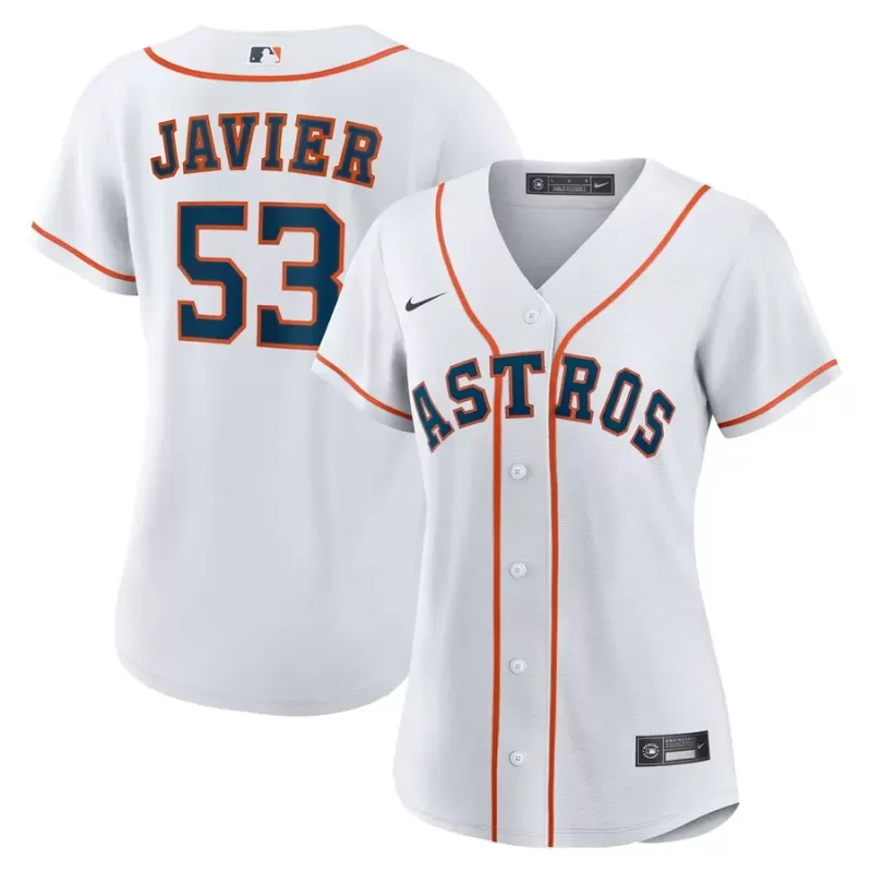 Women's Houston Astros Cristian Javier Nike White Home Replica Jersey