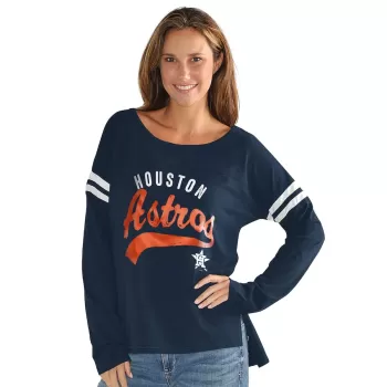 Women's Houston Astros G-III 4Her by Carl Banks Navy Free Agent Distressed Long Sleeve Scoop Neck T-Shirt Women's Houston Astros G-III 4Her by Carl Banks Navy Free Agent Distressed Long Sleeve Scoop Neck T-Shirt