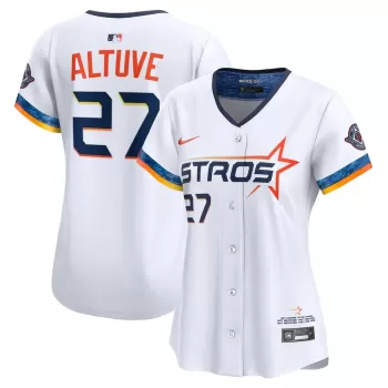 Women's Houston Astros Jose Altuve Nike White 2025 City Connect Limited Jersey Women's Houston Astros Jose Altuve Nike White 2025 City Connect Limited Jersey