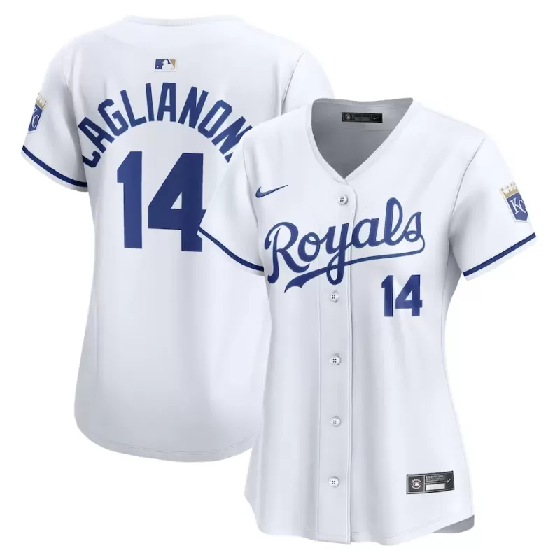 Women's Kansas City Royals Jac Caglianone Nike White Home Limited Player Jersey