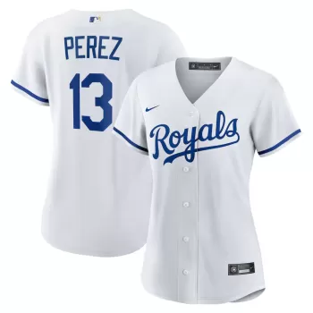 Women's Kansas City Royals Salvador Perez Nike White Home Replica Jersey Women's Kansas City Royals Salvador Perez Nike White Home Replica Jersey