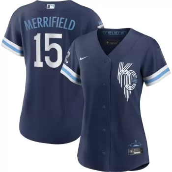 Women's Kansas City Royals Whit Merrifield Nike Navy City Connect Replica Player Jersey Women's Kansas City Royals Whit Merrifield Nike Navy City Connect Replica Player Jersey