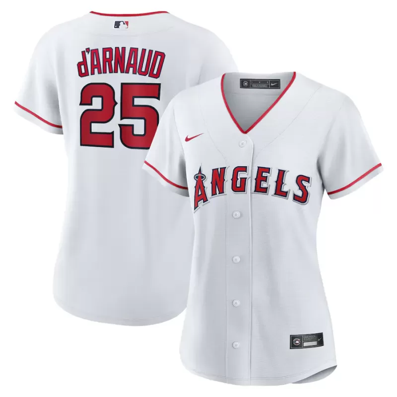 Women's Los Angeles Angels Travis d'Arnaud Nike White Home Replica Jersey Women's Los Angeles Angels Travis d'Arnaud Nike White Home Replica Jersey