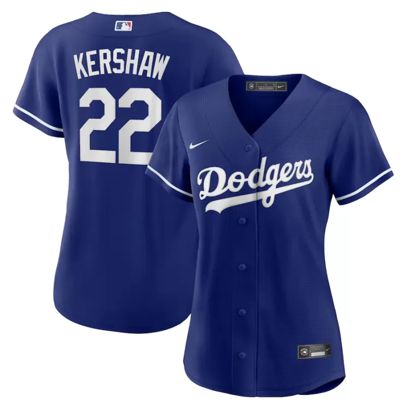 Women's Los Angeles Dodgers Clayton Kershaw Nike Royal Replica Player Jersey Women's Los Angeles Dodgers Clayton Kershaw Nike Royal Replica Player Jersey