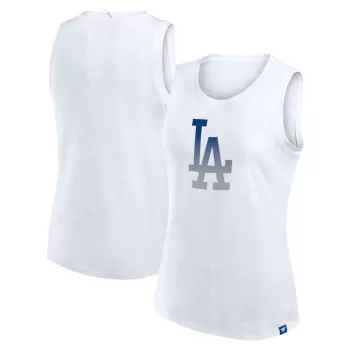 Women's Los Angeles Dodgers Fanatics White Activate Slub Tank Top Women's Los Angeles Dodgers Fanatics White Activate Slub Tank Top