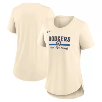 Women's Los Angeles Dodgers Nike Cream City Connect Lockup Tri-Blend T-Shirt Women's Los Angeles Dodgers Nike Cream City Connect Lockup Tri-Blend T-Shirt