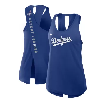 Women's Los Angeles Dodgers Nike Royal Crisscross Performance Tank Top Women's Los Angeles Dodgers Nike Royal Crisscross Performance Tank Top