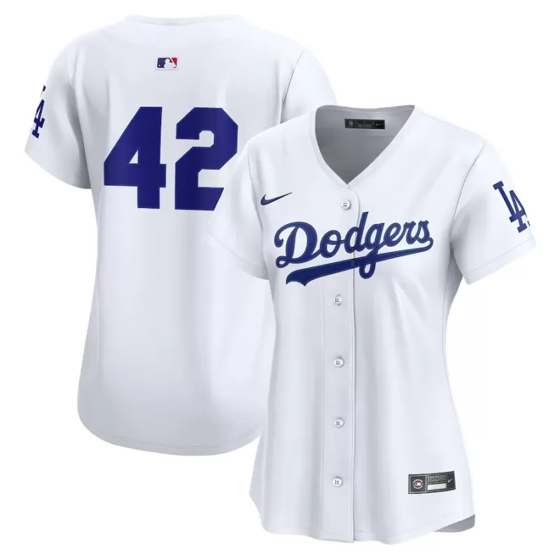 Women's Los Angeles Dodgers Nike White Home 2025 Jackie Robinson Day Limited Jersey Women's Los Angeles Dodgers Nike White Home 2025 Jackie Robinson Day Limited Jersey