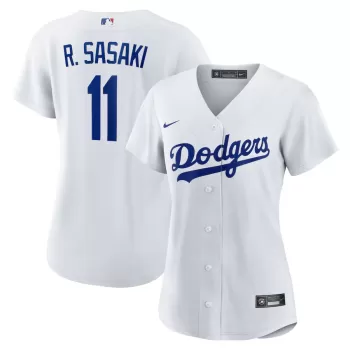 Women's Los Angeles Dodgers Rōki Sasaki Nike White Home Replica Jersey Women's Los Angeles Dodgers Rōki Sasaki Nike White Home Replica Jersey