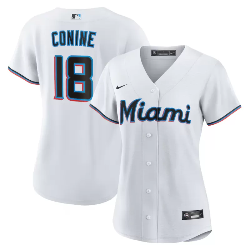Women's Miami Marlins Griffin Conine Nike White Home Replica Jersey Women's Miami Marlins Griffin Conine Nike White Home Replica Jersey