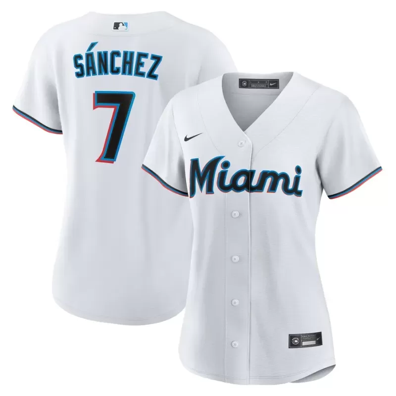 Women's Miami Marlins Jesús Sánchez Nike White Home Replica Jersey Women's Miami Marlins Jesús Sánchez Nike White Home Replica Jersey
