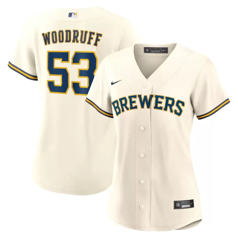 Women's Milwaukee Brewers Brandon Woodruff Nike White Home Replica Jersey Women's Milwaukee Brewers Brandon Woodruff Nike White Home Replica Jersey