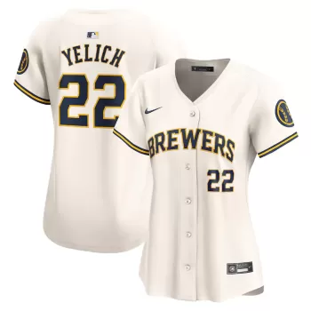 Women's Milwaukee Brewers Christian Yelich Nike Cream Home Limited Player Jersey Women's Milwaukee Brewers Christian Yelich Nike Cream Home Limited Player Jersey