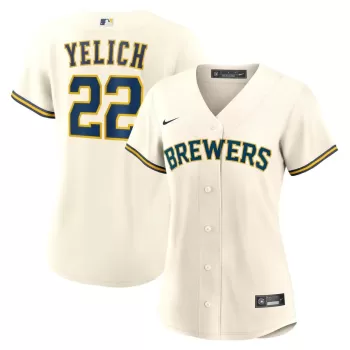 Women's Milwaukee Brewers Christian Yelich Nike Cream Home Replica Player Jersey Women's Milwaukee Brewers Christian Yelich Nike Cream Home Replica Player Jersey