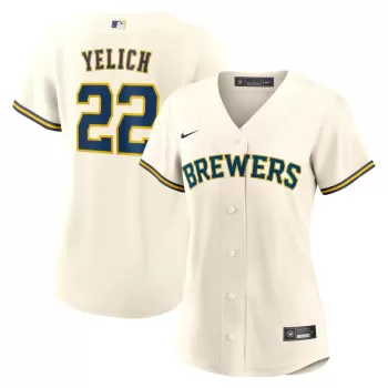 Women's Milwaukee Brewers Christian Yelich Nike White Home Replica Jersey Women's Milwaukee Brewers Christian Yelich Nike White Home Replica Jersey