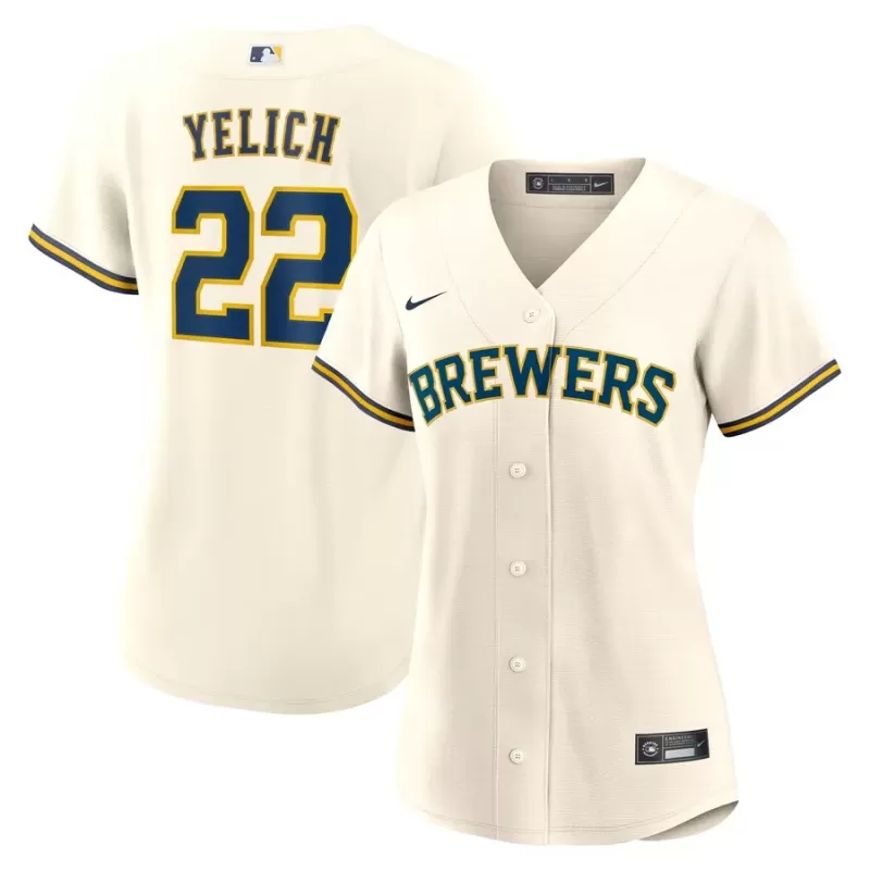 Women's Milwaukee Brewers Christian Yelich Nike White Home Replica Jersey Women's Milwaukee Brewers Christian Yelich Nike White Home Replica Jersey