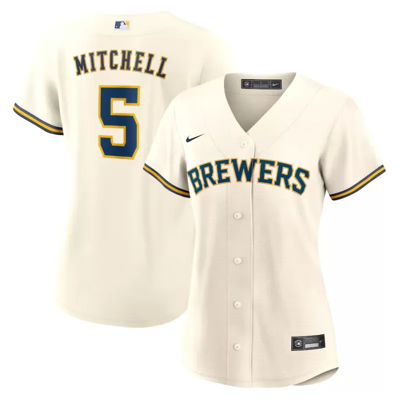 Women's Milwaukee Brewers Garrett Mitchell Nike White Home Replica Jersey