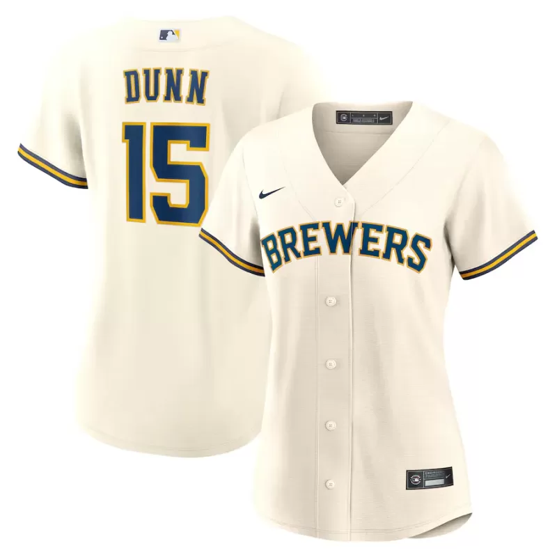 Women's Milwaukee Brewers Oliver Dunn Nike Cream Home Replica Jersey Women's Milwaukee Brewers Oliver Dunn Nike Cream Home Replica Jersey
