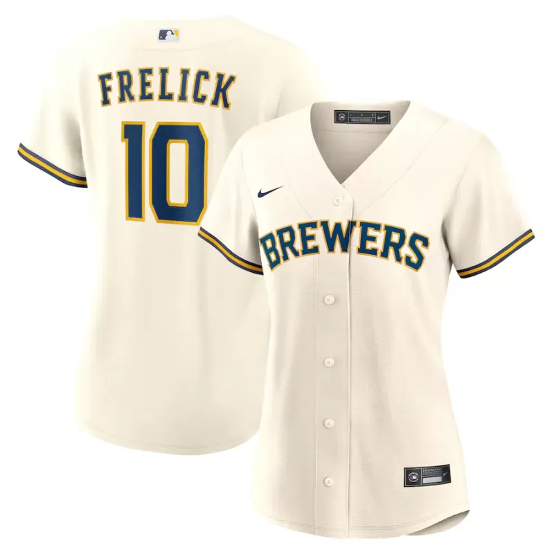 Women's Milwaukee Brewers Sal Frelick Nike Cream Home Replica Jersey Women's Milwaukee Brewers Sal Frelick Nike Cream Home Replica Jersey