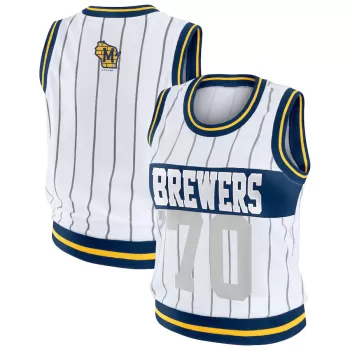Women's Milwaukee Brewers WEAR by Erin Andrews White Sporty Tank Top Women's Milwaukee Brewers WEAR by Erin Andrews White Sporty Tank Top