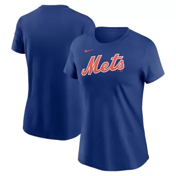 Women's New York Mets Nike Royal Fuse Wordmark T-Shirt Women's New York Mets Nike Royal Fuse Wordmark T-Shirt