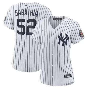 Women's New York Yankees CC Sabathia Nike White 2025 Baseball Hall of Fame Replica Jersey Women's New York Yankees CC Sabathia Nike White 2025 Baseball Hall of Fame Replica Jersey