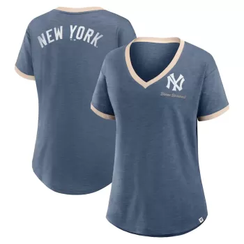 Women's New York Yankees Fanatics Navy Binge Worthy Stadium Slub V-Neck T-Shirt Women's New York Yankees Fanatics Navy Binge Worthy Stadium Slub V-Neck T-Shirt