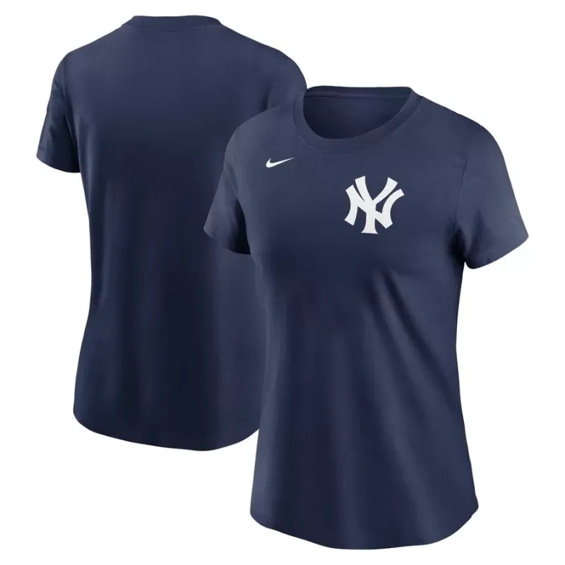 Women's New York Yankees Nike Navy Fuse Wordmark T-Shirt Women's New York Yankees Nike Navy Fuse Wordmark T-Shirt