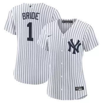 Women's New York Yankees Nike White #1 Bride Home Replica Jersey Women's New York Yankees Nike White #1 Bride Home Replica Jersey