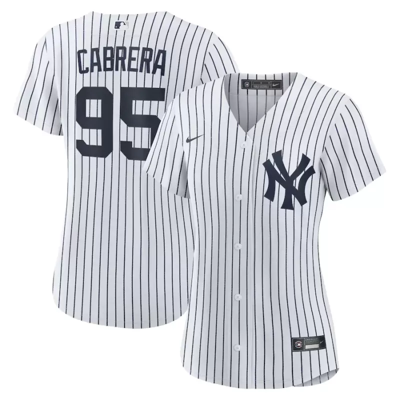 Women's New York Yankees Oswaldo Cabrera Nike White Home Replica Jersey Women's New York Yankees Oswaldo Cabrera Nike White Home Replica Jersey