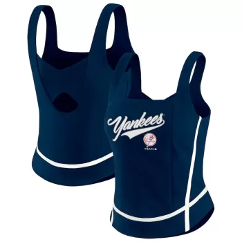 Women's New York Yankees WEAR by Erin Andrews Navy Square Neck Tank Top Women's New York Yankees WEAR by Erin Andrews Navy Square Neck Tank Top