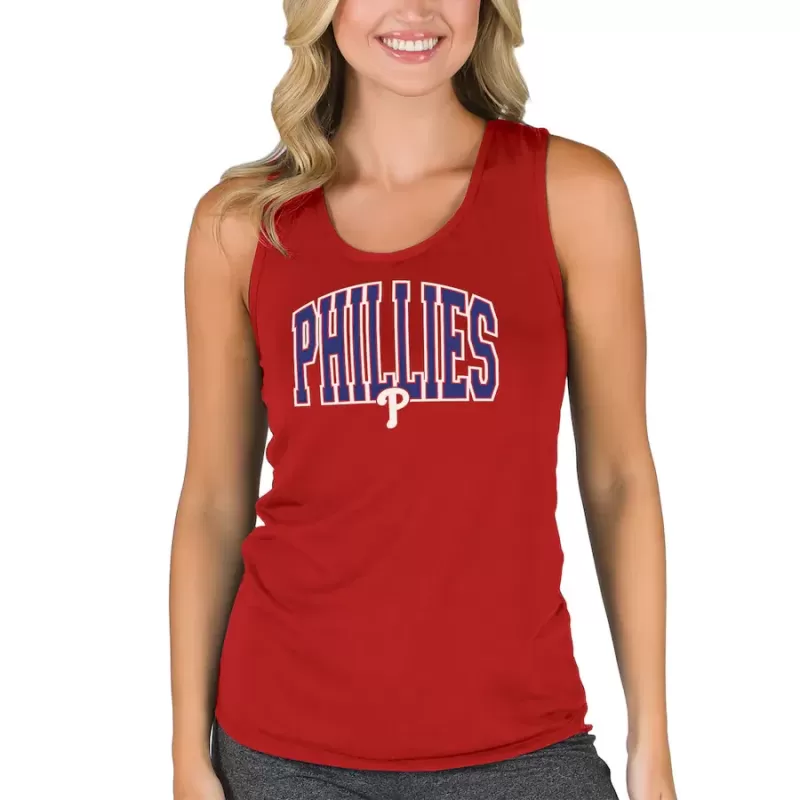 Women's Philadelphia Phillies Concepts Sport Red Marathon Racerback Tank Top Women's Philadelphia Phillies Concepts Sport Red Marathon Racerback Tank Top