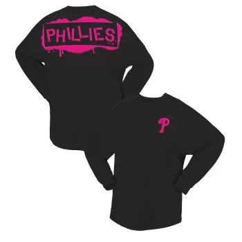 Women's Philadelphia Phillies Fanatics Black Neon Jersey Long Sleeve T-Shirt
