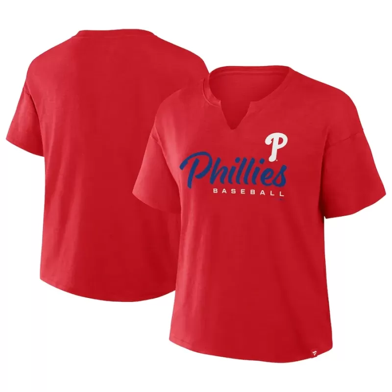 Women's Philadelphia Phillies Fanatics Red Fan Fave Stadium Slub T-Shirt