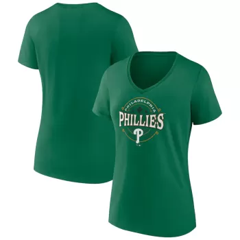 Women's Philadelphia Phillies Kelly Green St. Patrick's Day Lucky V-Neck T-Shirt