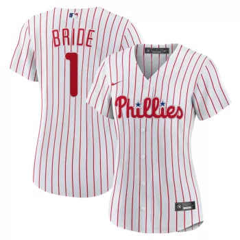Women's Philadelphia Phillies Nike White #1 Bride Home Replica Jersey