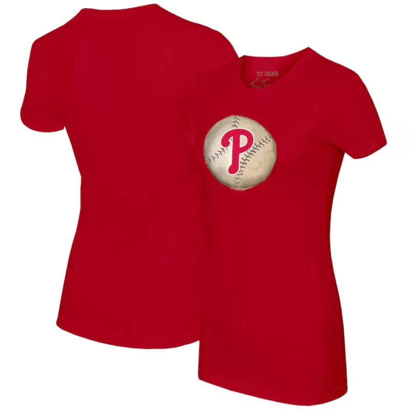 Women's Philadelphia Phillies Tiny Turnip Red Stitched Baseball T-Shirt Women's Philadelphia Phillies Tiny Turnip Red Stitched Baseball T-Shirt