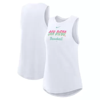 Women's San Diego Padres Nike White City Connect Tricode High Neck Performance Tank Top