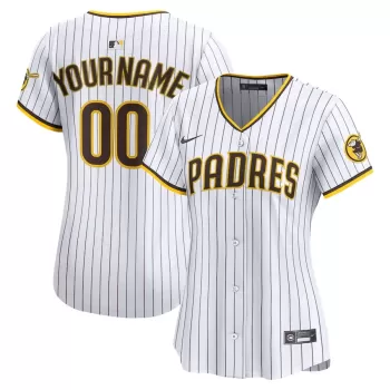 Women's San Diego Padres Nike White Home Limited Custom Jersey Women's San Diego Padres Nike White Home Limited Custom Jersey