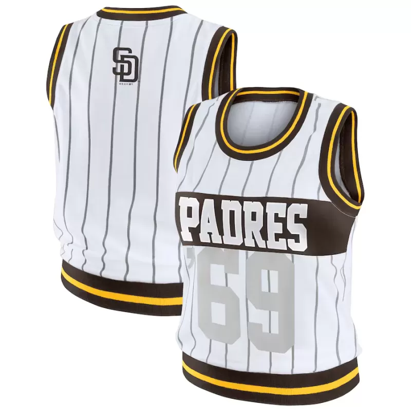 Women's San Diego Padres WEAR by Erin Andrews White Sporty Tank Top