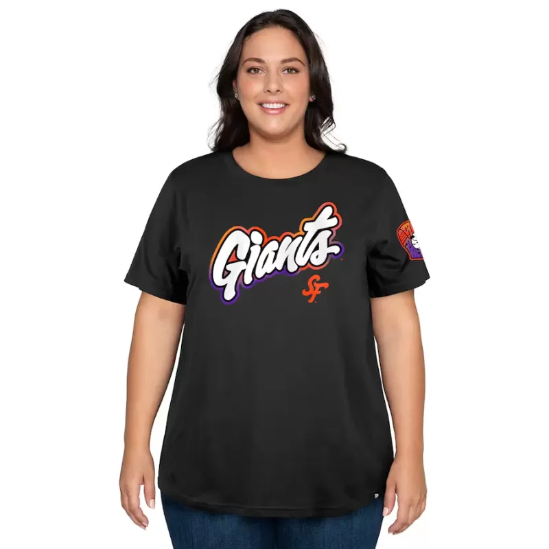 Women's San Francisco Giants New Era Black 2025 City Connect Plus Size T-Shirt Women's San Francisco Giants New Era Black 2025 City Connect Plus Size T-Shirt