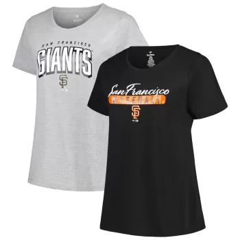 Women's San Francisco Giants Profile Black/Heather Gray Plus Size T-Shirt Combo Pack Women's San Francisco Giants Profile Black/Heather Gray Plus Size T-Shirt Combo Pack