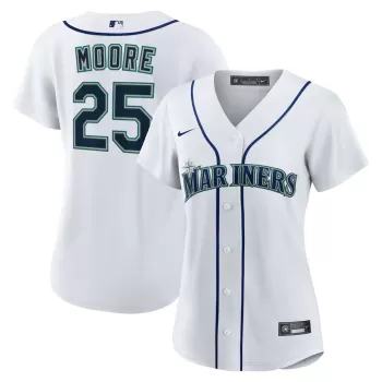 Women's Seattle Mariners Dylan Moore Nike White Home Replica Jersey Women's Seattle Mariners Dylan Moore Nike White Home Replica Jersey