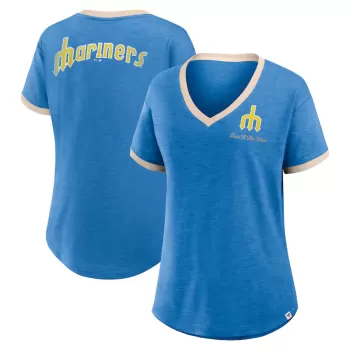 Women's Seattle Mariners Fanatics Royal Binge Worthy Stadium Slub V-Neck T-Shirt Women's Seattle Mariners Fanatics Royal Binge Worthy Stadium Slub V-Neck T-Shirt