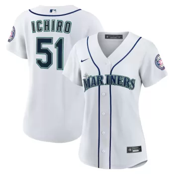 Women's Seattle Mariners Ichiro Suzuki Nike White 2025 Baseball Hall of Fame Replica Jersey Women's Seattle Mariners Ichiro Suzuki Nike White 2025 Baseball Hall of Fame Replica Jersey