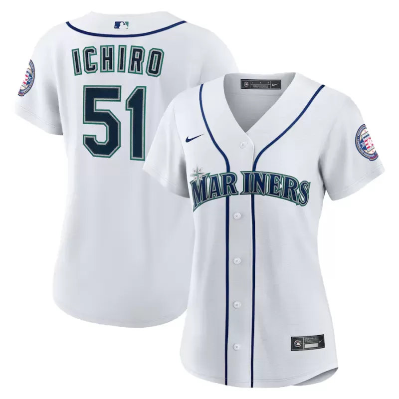 Women's Seattle Mariners Ichiro Suzuki Nike White 2025 Baseball Hall of Fame Replica Jersey