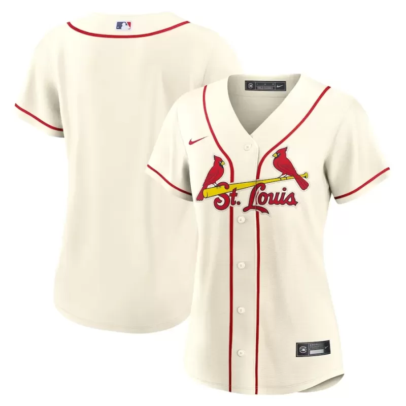 Women's St. Louis Cardinals Nike Cream Alternate Replica Team Jersey Women's St. Louis Cardinals Nike Cream Alternate Replica Team Jersey