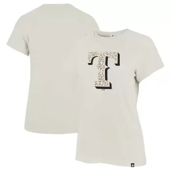 Women's Texas Rangers '47 Oatmeal Panthera Frankie T-Shirt Women's Texas Rangers '47 Oatmeal Panthera Frankie T-Shirt