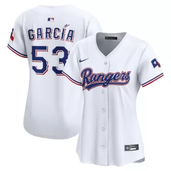 Women's Texas Rangers Adolis Garcia Nike White Home Limited Jersey Women's Texas Rangers Adolis Garcia Nike White Home Limited Jersey