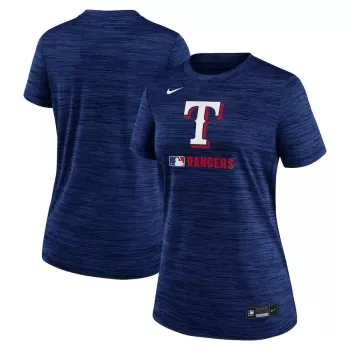 Women's Texas Rangers Nike Royal Authentic Collection Velocity Performance T-Shirt Women's Texas Rangers Nike Royal Authentic Collection Velocity Performance T-Shirt